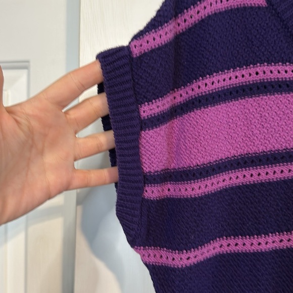 Ana Purple and Pink short sleeve sweater size XL - Picture 3 of 3